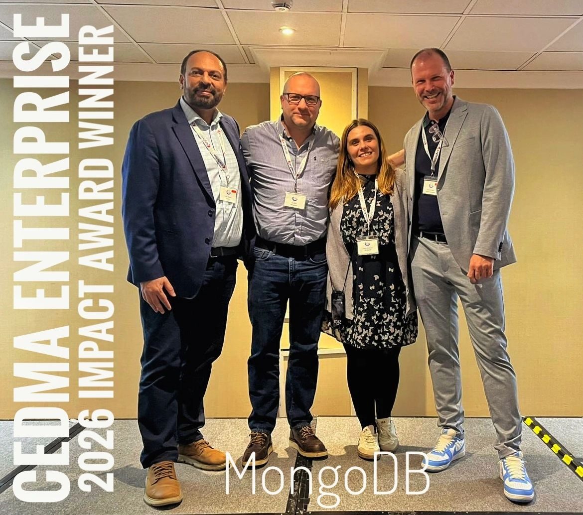The MongoDB team with the CEdMA Enterprise 2026 Impact Award